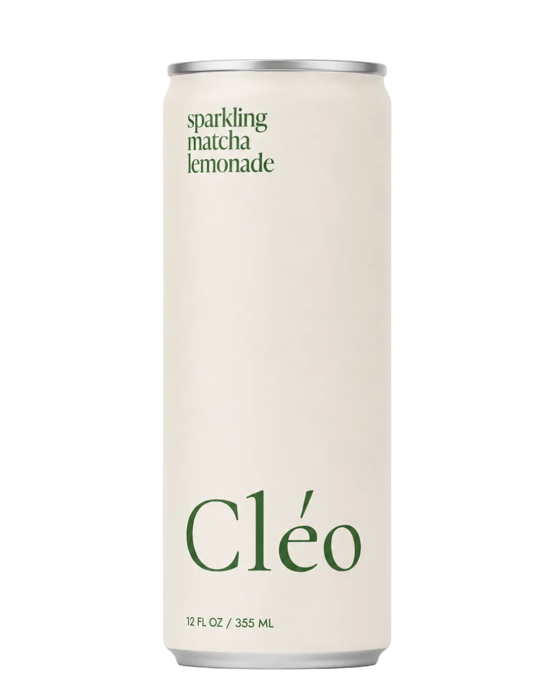 Cleo sparkling matcha lemonade can on a white background